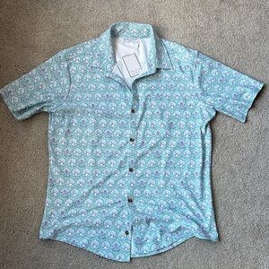 Brooks Brothers Green and White Patterned Shirt